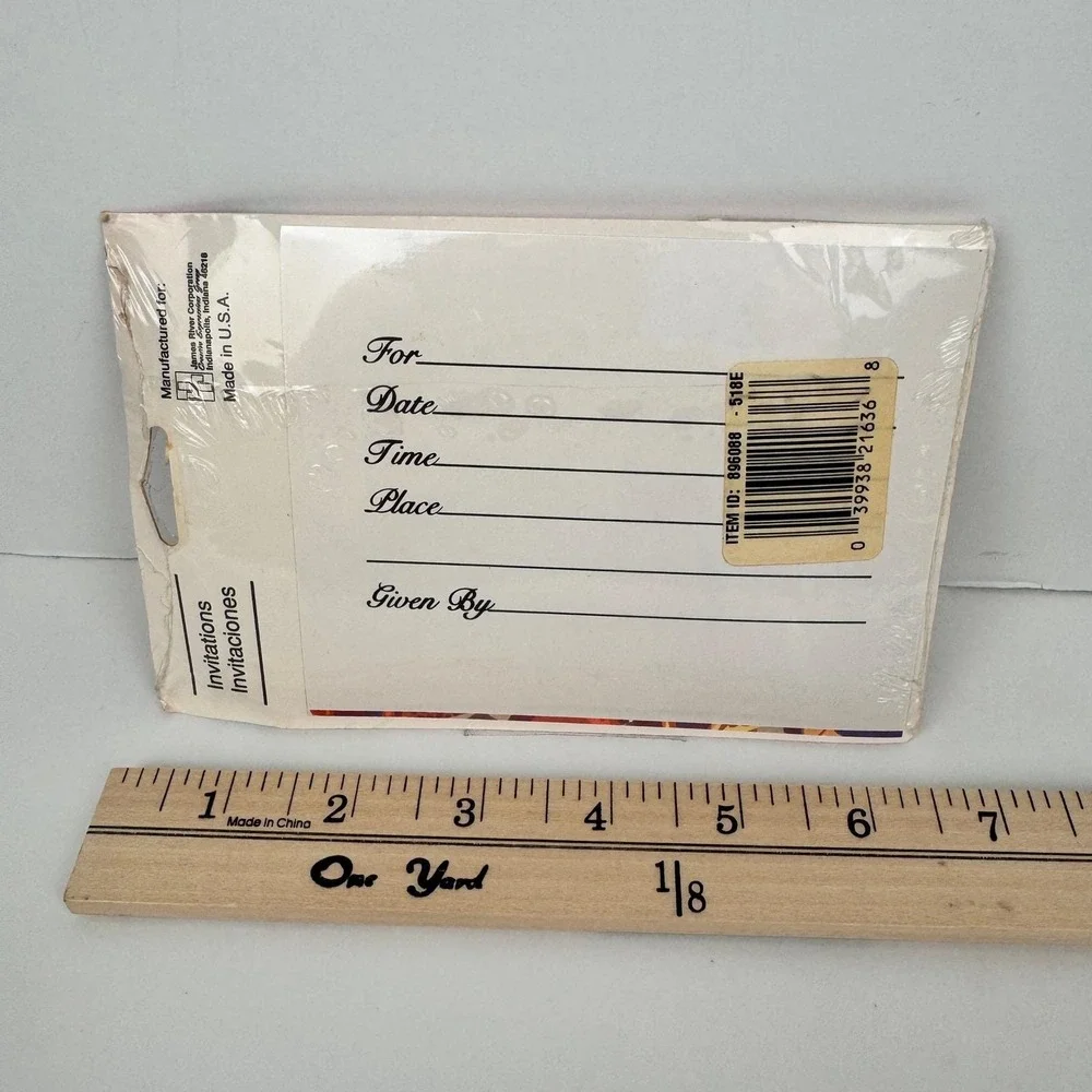 Vtg Package of 8 An Invitation‎ Greeting Card Fall Autumn Party Invite Sealed